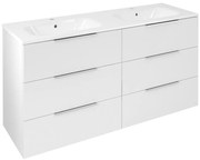 Sapho Sapho, CIRASA umývadlová skrinka 139,6x75x46cm, 3x zásuvka, biela lesk, CR141-3030-31