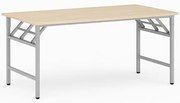 Konferenčný stôl FAST READY, 160x80 cm, sivostrieborná podnož, breza