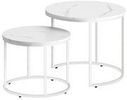 Súprava konferenčných stolíkov MARLON 2 ks, dekor biely mramor