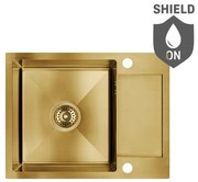 Laveo Marmara, 1-komorový nerezový drez 570x440x200 mm, zlatá matná, LAV-SAM_G13T