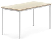 Stôl SONITUS, 1400x700x720 mm, HPL - breza, biela