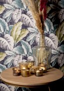 Zelený sklenený svietnik na čajovú sviečku Sandy - Ø 10*9 cm