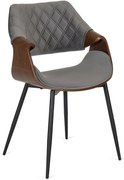 Jedálenská stolička DAKOTA sivá zamatová/orech