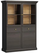 Vitrína Lucca W4D2S čierny grafit