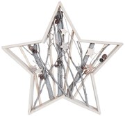 Drevená vianočné hviezda sa šiškami - 50*5*50 cm