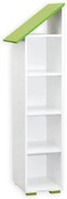 Regál Bb03  4p ľavá Biely+zelená