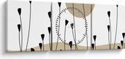 Obraz - Grafická lúka N⁰2 (s hodinami) (90x30 cm)
