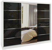 Šatníková skriňa SERENITY 232 cm čierny lesk MGB SERENITY SZP8/0/W/B/0/HIAL