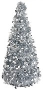 Strieborná vianočná dekorácia vianočný stromček - Ø 21*50 cm