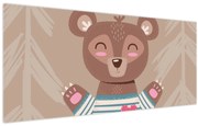 Obraz - Medvedík v pruhovanom tričku (120x50 cm)