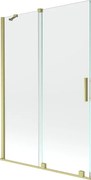 Mexen Velar vaňová zástena dvojkrídlová Posuvný 120 x 150 cm, Priehľadné, zlatý kefovaný - 896-120-000-01-55