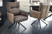 Otočná jedálenská stolička s taštičkovými pružinami Avignon taupe