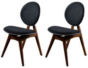 Súprava jedálenských stoličiek Touch Anthracite and Walnut, 2 ks