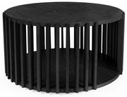 Čierny konferenčný stolík z dubového dreva Woodman Drum, ø 83 cm