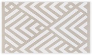 Béžovo-biela bavlnená kúpeľňová predložka Foutastic Geometric, 100 x 180 cm