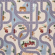 AKCIA: 👣🛡️133x133 cm Detský kusový koberec Scanroad 39 - neúčtujeme odrezky z role - obšitý zo všetkých strán + protišmyková, šíře, viacfarebná