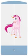 Detská skriňa Babydreams 90 cm jednorožec modrá II