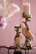 Zlatý antik svietnik s papagájom Parrot antique - 9*8*28 cm