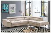 Rozkladacia rohová sedacia súprava BRESCIA pravá, béžová, s úložným priestorom