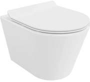 Mexen Rico závesné wc Rimless s toaletným sedátkom Slim z duroplastu, biela - 30720100