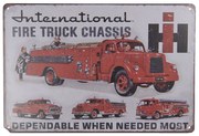 Kovová nástenná cedule Fire Truck - 30 * 20 cm