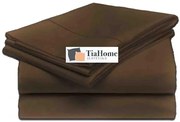 Posteľná plachta klasická pevná hnedá TiaHome - 140x220cm