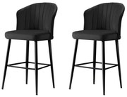 Súprava barových stoličiek Rubi Black, 2 ks, 2 ks