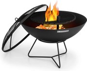 Blumfeldt Orbit, oceľové ohnisko 3 v 1, Ø 60 cm, 40 cm gril, stôl, čierne