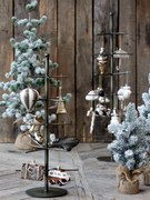 Champagne antik závesná sklenená dekorácia korčule - 8*3*8 cm