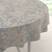 Biante Bavlnený okrúhly obrus Sandra SA-634 Biele čerešňové kvety na sivom Ø 50 cm