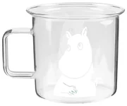 Sklenený hrnček Moomin 0,35l, bielo-číry