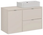 Závěsná skříňka Bella Cashmere Trust 2 s deskou a umyvadlem 100 cm kašmír/bílá