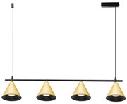 Luster na lanku CONE 4xGU10/10W/230V zlatá/čierna