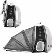 Purlov Prepravná taška batoh na prepravu mačky aj psíka rozkladacia čierna