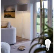 LED stojacia lampa TUNJA 1xE27/20W/230V pr. 38 cm matný chróm/hnedá