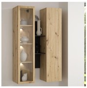 Nástenná polica INAR dub/čierna