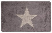 Šedá kúpeľňová predložka s hviezdou - 78*48*1 cm