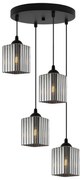 Závesné svietidlo Riffle Square, 4x grafitové sklenené tienidlo, b, o