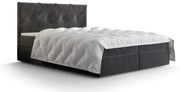 Manželská posteľ  Boxspring 140 cm Athena (tmavosivá) (s matracom a úložným priestorom). Vlastná spoľahlivá doprava až k Vám domov. 1046355
