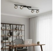 Stropné svietidlo NATON 4xE14/10W/230V čierne/dymové