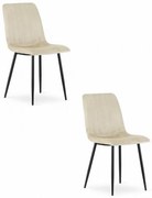 Set 2 kresiel LAVA - béžový zamat / čierne nohy