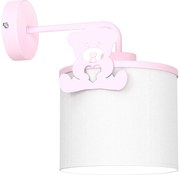 Detská nástenná lampa SWEET 1xE27/15W/230V biela/ružová/medvedík
