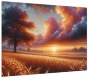 Obraz – Západ slnka na poli (70x50 cm)
