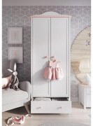 Šatníkova skřiňa 2D Luna LN01, Farby: biela / ružová + biela