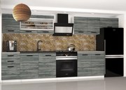 Kuchynská linka Belini 240 cm šedý antracit Glamour Wood s pracovnou doskou Ella2 TOR ELLA2/3/WT/GW1/0/B1