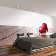 Fototapeta - Srdce z dreva (147x102 cm)