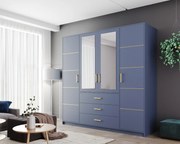 Šatníková skriňa BALI 2 D4 | modrá