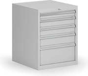 Závesný dielenský box k stolu G8, 5 zásuviek, 560 x 600 x 700 mm, sivá