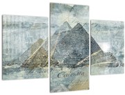 Obraz - Pyramídy v modrom filtri (90x60 cm)