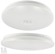 BERGE Stropný LED panel, prisadený, 2x E27, okrúhly, s CLIO senzorom pohybu a súmraku